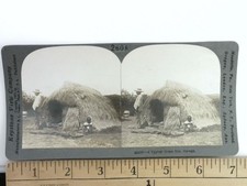A Typical Grass Hut Hawaii Stereoview Keystone View Co. 1910 Native Culture picture