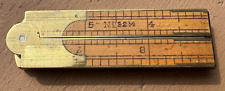 Antique Stanley No. 32 1/2 Wood Brass Folding Carpenters Ruler 12” Caliper USA picture