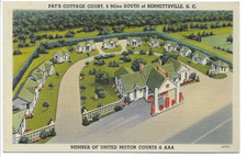 LINEN Postcard        PAT'S COTTAGE COURT  -  BENNETTSVILLE, SOUTH CAROLINA picture