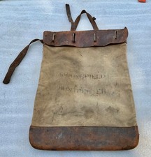 ANTIQUE MONTPELIER VT SPRINGFIELD MAIL BAG CANVAS LEATHER TRAIN COACH EXPRESS RR picture