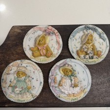 Vintage 1994 Cherished Teddies Wall Plaques: Love-Faith-Hope-Charity picture