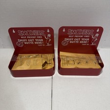 2x Vintage MR. BUTT SNUFFER Steel Ashtrays - Smoker Memorabilia - NEW RARE picture