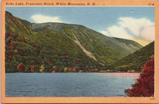 Echo Lake Franconia Notch, White Mountains New Hampshire Postcard c1956 picture