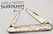 Antique 1910's DIAMOND Senator Penknife - Metal Handles - Clothing Advertising picture
