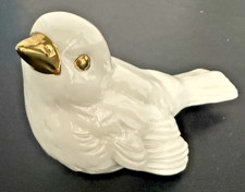 Vintage Goebel White Bird Porcelain Figurine Gold Accents W. Germany picture
