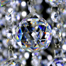 5pc 30MM Fengshui Crystal Faceted Cut Prism Ball Suncatcher Chandelier Pendant picture