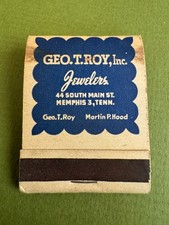 Geo. T. Roy Jewelers Memphis TN Nicely Vintage 1960's Matchbook, Full & Unstruck picture