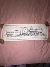 Vintage American Railroad Locomotive Schematic Art Print Huckleberry 31.5