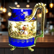 Antique 19th c Royal Vienna Hand Painted Pitcher Creamer picture