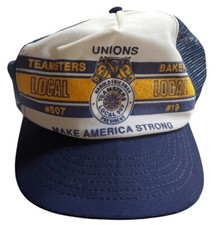 Old Vtg TEAMSTERS LOCAL 507 BAKERS 19 TRUCKERS SNAPBACK CAP HAT ADVERTISING MESH picture