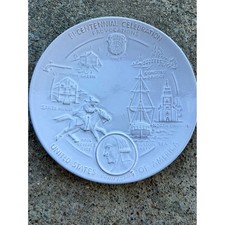 Frankoma 1972 John Frank Bi-Centennial Celebration Plate John Adams Blue 458 picture