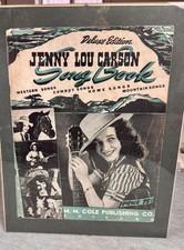 vintage jenny lou carson song book cover framed western cowboy decor picture