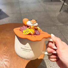 Starbucks Autumn Forest Animal Ceramic Mug, Squirrel Rabbit Fox, Collectible Cup picture