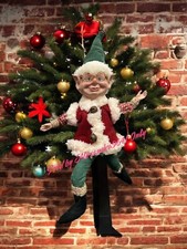 Modern farmhouse Christmas Leprechaun Elf Fairy Shelf Sitter Posable Ornament picture