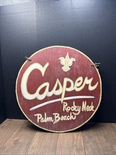 Vintage Double Sided Wood Sign CASPER ROCKY NECK PALM BEACH FLORIDA  picture