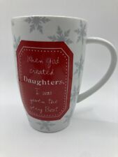 Sandra Magsamen Holiday Coffee Mug When God Created Daughters White Snowflakes picture