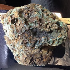 RARE MASSIVE Bubble BLUE Slag Glass Boulder, 5.3lb From THE PORTAL  picture