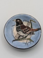Vtg RARE French Studies Pottery Bird Motiff Trinket Dish Ville Franche Sur Mer picture