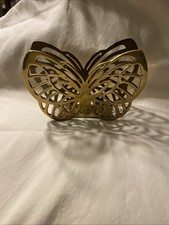 VTG MCM Crowning Touch Handcrafted Brass Butterfly Napkin/Letter Holder picture