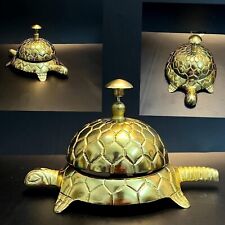 Brass Gold Tortoise Desk Bell Nautical Reception Counter Service Calling Bell picture