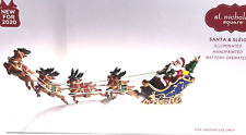 New St. Nicholas Square Santa & Sleigh Illuminated Hand Painted Indoor Battery picture