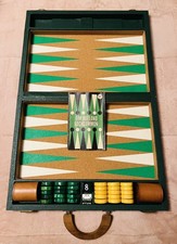 VTG 70’s Crisloid Backgammon Green and Butterscotch Complete Set BAKELITE 💥 picture