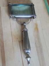 Vintage Rectangular Magnifying Glass Antique Brass Desk Decor picture
