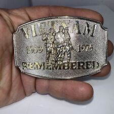 VIETNAM REMEMBERED 1959 1975 War Veteran Veterans F.E. Hart Numbered Belt Buckle picture