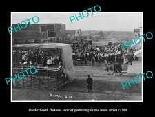 Burke South Dakota Gathering On Main Street c1900 Large Historic Old Photo picture