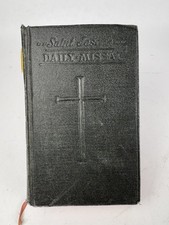 1952 St. Joseph Daily Missal Black Leather Catholic Prayers Daily Mass Book picture