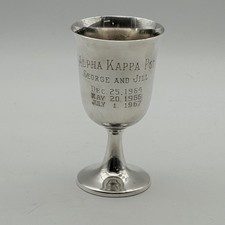 Vintage Sheridan Silver Plated Alpha Kappa Psi Engraved Trophy Cup 1960s picture