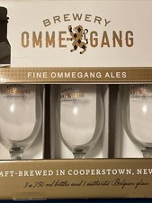 3-- OMMEGANG ALE BEER GLASSES COOPERSTOWN, NY BREWERY picture