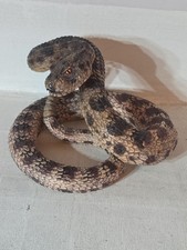Vintage Scary Coiled Rattlesnake Hard Rubber Life Size Replica 8x8x5
