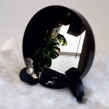 Polished Black Obsidian Crystal Scrying Mirror Healing Energy Home Decor Gift picture