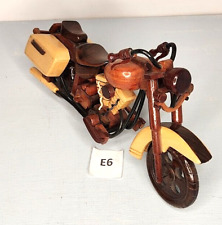 Vintage Hand Crafted Wooden Harley Davidson Style Motorcycle 13” L EXCELLENT E6 picture