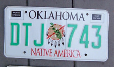 OKLAHOMA Native America 1998 - 2000s UNUSED mint  License Plate  DTJ 743 picture