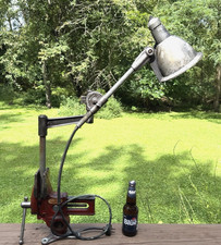 Woodward Machine Lamp Articulating c1940s Industrial RARE w/Heavy Aluminum Shade picture