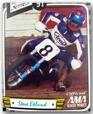 AMA FLAT/DIRT TRACK TT HONDA RS750 MOTORCYCLE RACER #8 STEVE EKLUND TRADING CARD picture