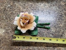 Vintage Fabar Capodimonte Porcelain Rose Tipped Flower Figurine Made in Italy  picture