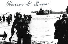 Warren Goss autographed 4x6 photo WW II D-Day European Theater Rare COA LOOK picture