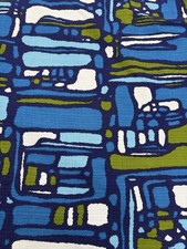 Vintage Pleated Curtain Panel Fabric Jester 5th Avenue Mid Century Yield 7+ Yard picture