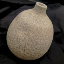 Vintage Vase Round Textured Terracotta Corse Crater Glaze Thumb Print MCM 8