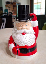 Vintage Knox Hats Santa Claus Bank Christmas Plastic Top Hat NY MCM Advertising picture