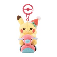 Pokemon Center Christmas Junbichuu Pikachu & Porygon2 Mascot Plush Carabiner NEW picture