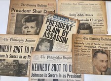 ⁠Vtg JFK Assassination Newspapers Nov 22-23 1963 John F Kennedy Death Paper Lot⁠ picture