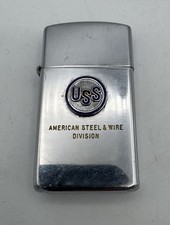 Vintage 1959 US Steel Emblem American Steel Advertising Chrome Zippo Lighter picture