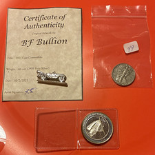 BF Bullion 1921 Case Convertible .999 Fine Silver 0.46 ozt COA, ASE + Medal picture