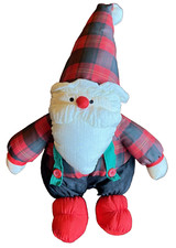 Vtg Department 56 Santa Claus Lumberjack Parachute Nylon Material Plush 11 in picture