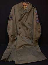 Korean War Army 11st Airborne Division Master Sergeant OD Field Overcoat & Liner picture