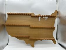 Unique souvenir spoon holder display rack shaped like map of USA picture